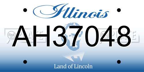 AH37048 Illinois License Plate