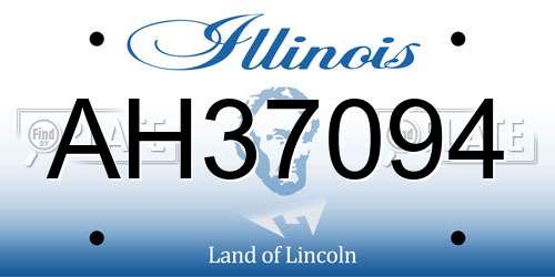 AH37094 Illinois License Plate