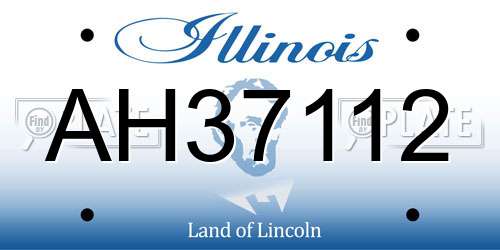 AH37112 Illinois License Plate