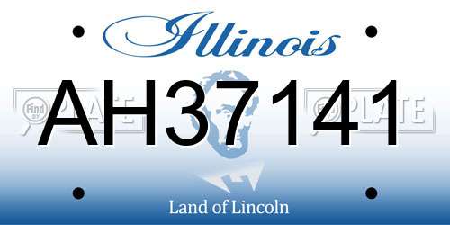 AH37141 Illinois License Plate