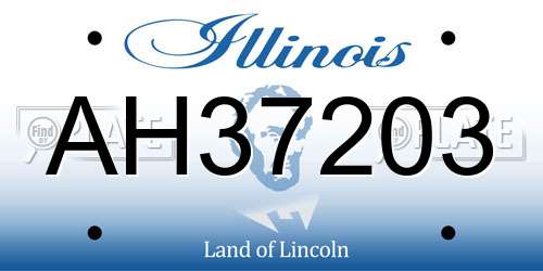 AH37203 Illinois License Plate