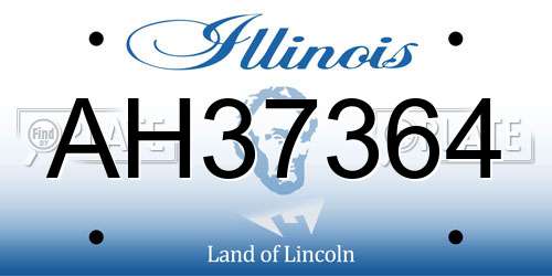 AH37364 Illinois License Plate