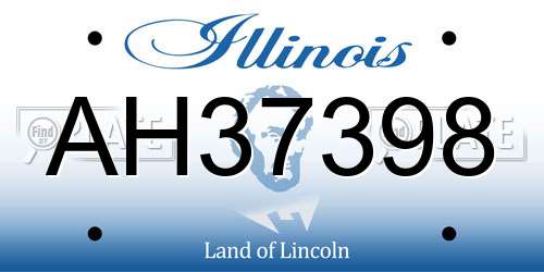 AH37398 Illinois License Plate