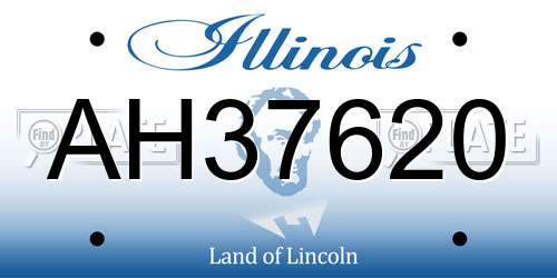 AH37620 Illinois License Plate