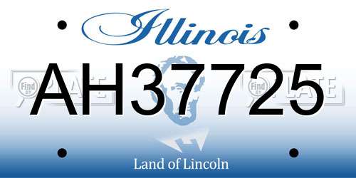 AH37725 Illinois License Plate