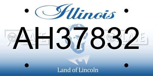 AH37832 Illinois License Plate