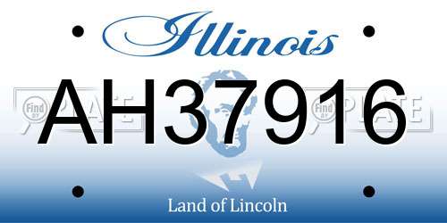 AH37916 Illinois License Plate
