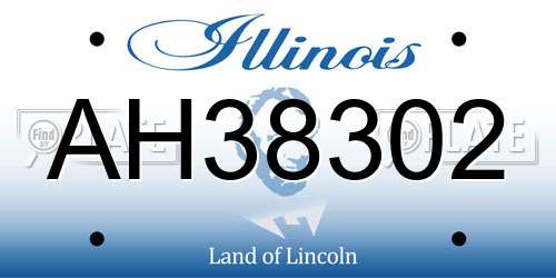 AH38302 Illinois License Plate