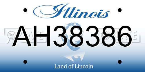 AH38386 Illinois License Plate