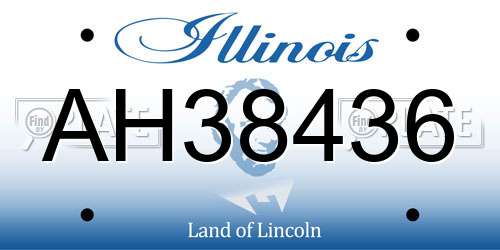 AH38436 Illinois License Plate