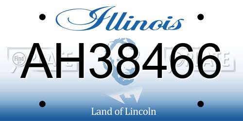 AH38466 Illinois License Plate