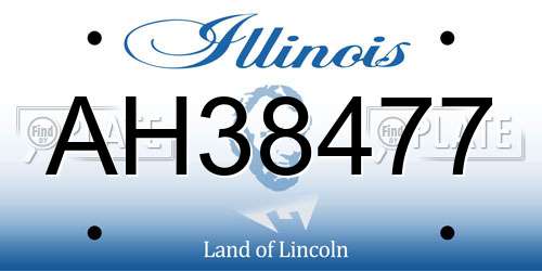AH38477 Illinois License Plate