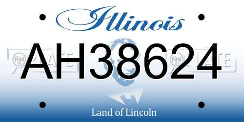 AH38624 Illinois License Plate