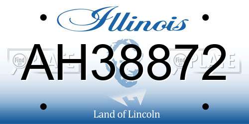 AH38872 Illinois License Plate