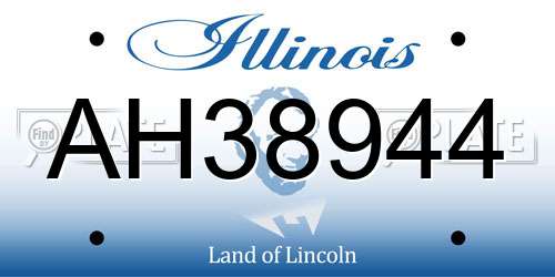 AH38944 Illinois License Plate