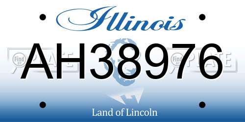 AH38976 Illinois License Plate