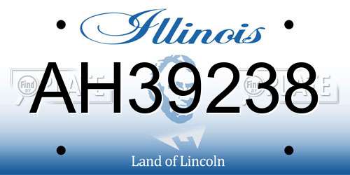 AH39238 Illinois License Plate