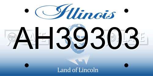 AH39303 Illinois License Plate