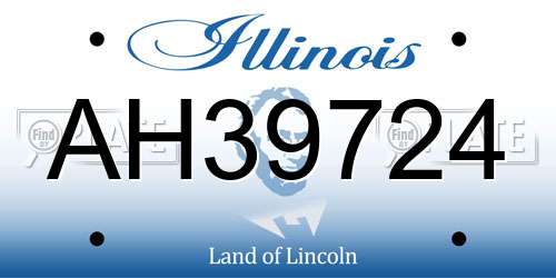 AH39724 Illinois License Plate