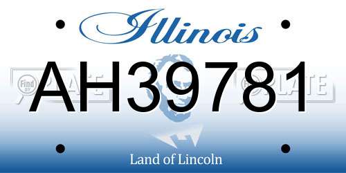 AH39781 Illinois License Plate