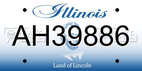 AH39886 Illinois License Plate