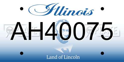AH40075 Illinois License Plate