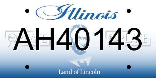 AH40143 Illinois License Plate