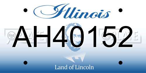 AH40152 Illinois License Plate
