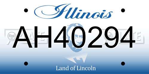 AH40294 Illinois License Plate