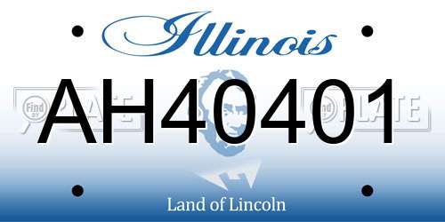 AH40401 Illinois License Plate