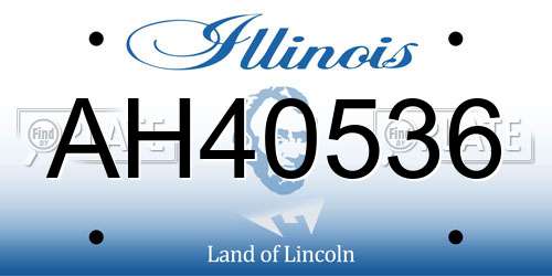 AH40536 Illinois License Plate