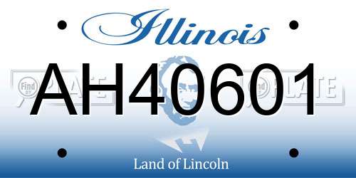 AH40601 Illinois License Plate