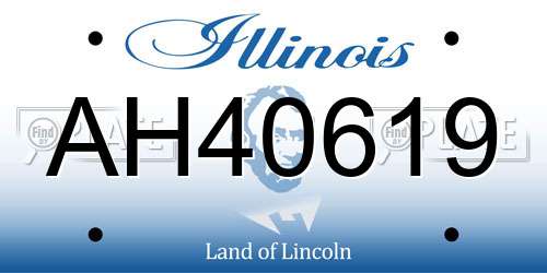 AH40619 Illinois License Plate