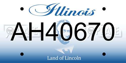 AH40670 Illinois License Plate