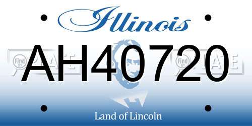 AH40720 Illinois License Plate