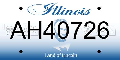 AH40726 Illinois License Plate