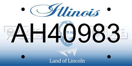 AH40983 Illinois License Plate