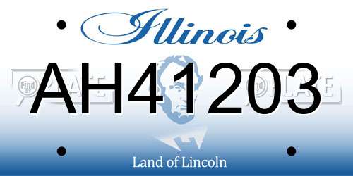 AH41203 Illinois License Plate
