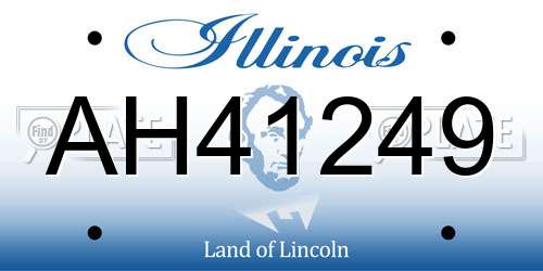 AH41249 Illinois License Plate