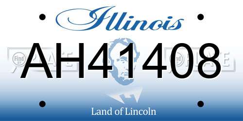 AH41408 Illinois License Plate