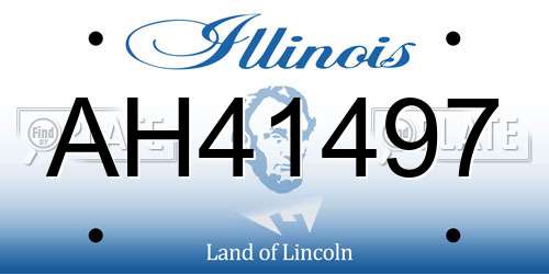 AH41497 Illinois License Plate