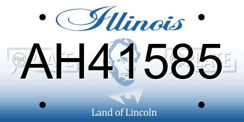 AH41585 Illinois License Plate