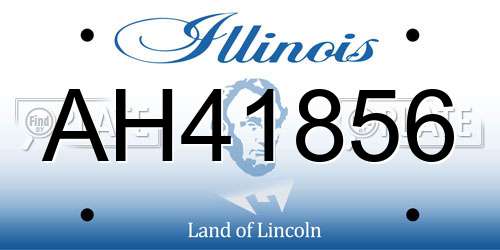 AH41856 Illinois License Plate