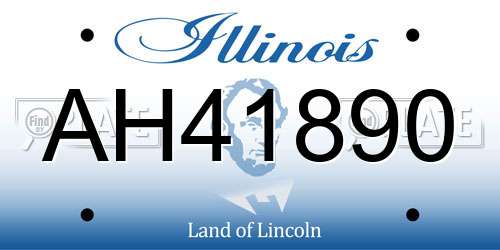 AH41890 Illinois License Plate