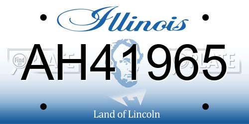 AH41965 Illinois License Plate