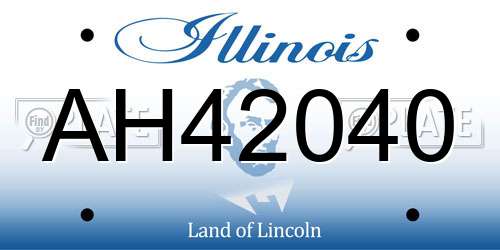 AH42040 Illinois License Plate