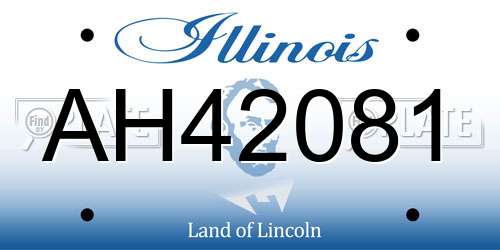 AH42081 Illinois License Plate