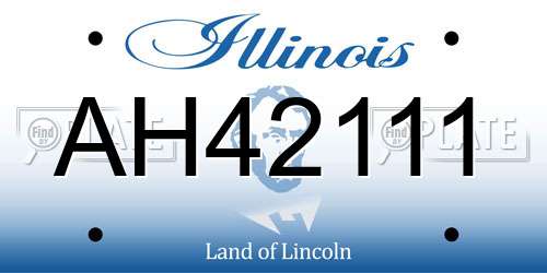 AH42111 Illinois License Plate