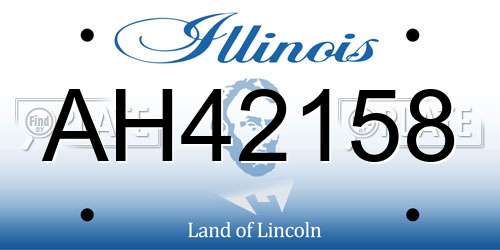 AH42158 Illinois License Plate
