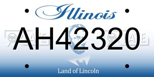 AH42320 Illinois License Plate